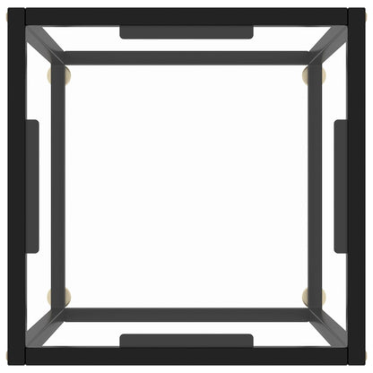 Coffee Table Black with Tempered Glass 40x40x50 cm