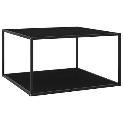 322912 vidaXL Coffee Table Black with Black Glass 90x90x50 cm