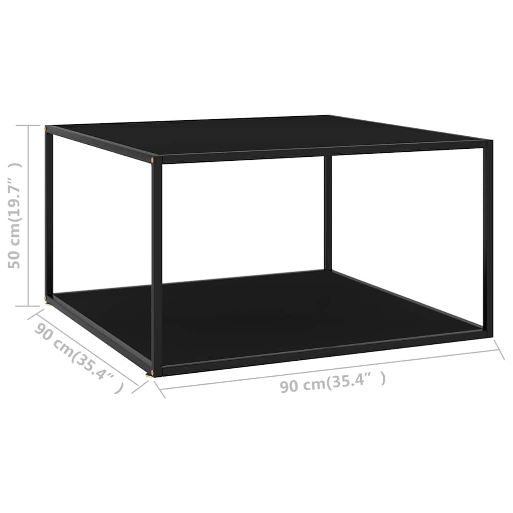 Coffee Table | Black | Tempered glass, powder-coated steel | Medium