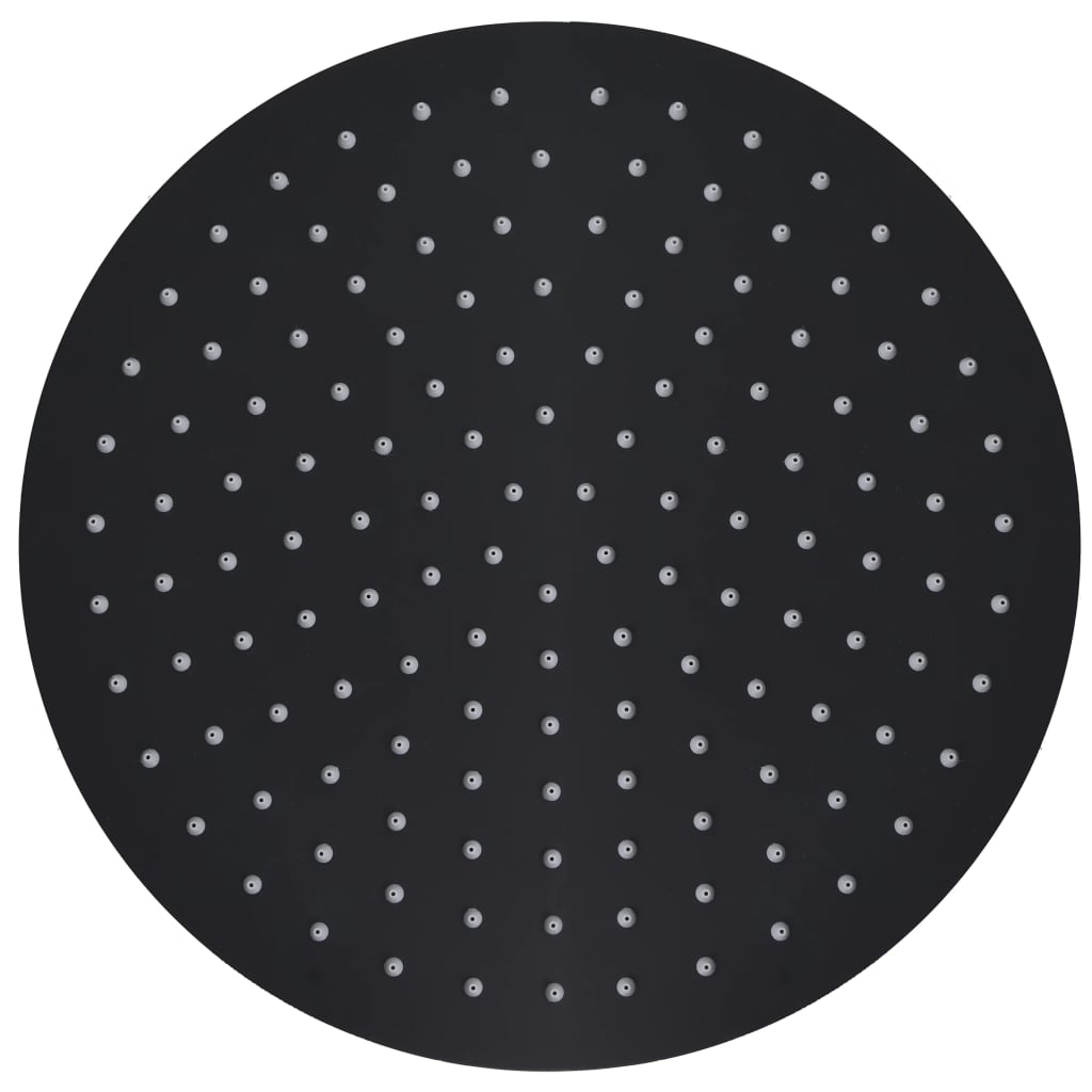 Rain Shower Head Stainless Steel 30 cm Round Black