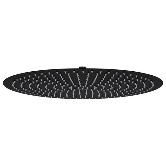Rain Shower Head Stainless Steel 50 cm Round Black