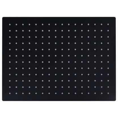 Rain Shower Head Stainless Steel 40x30 cm Rectangular Black