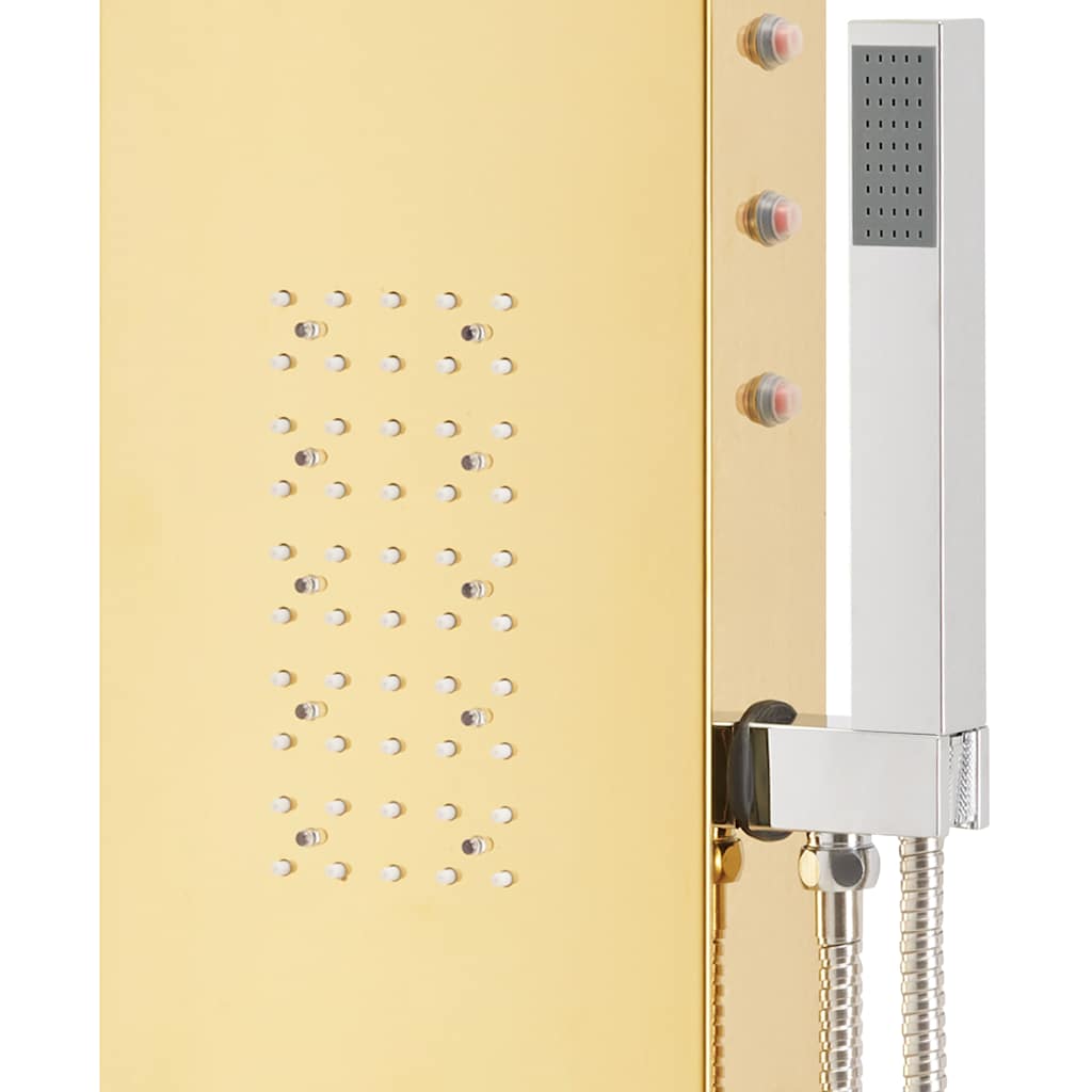Shower Panel System Stainless Steel 201 Gold Curved