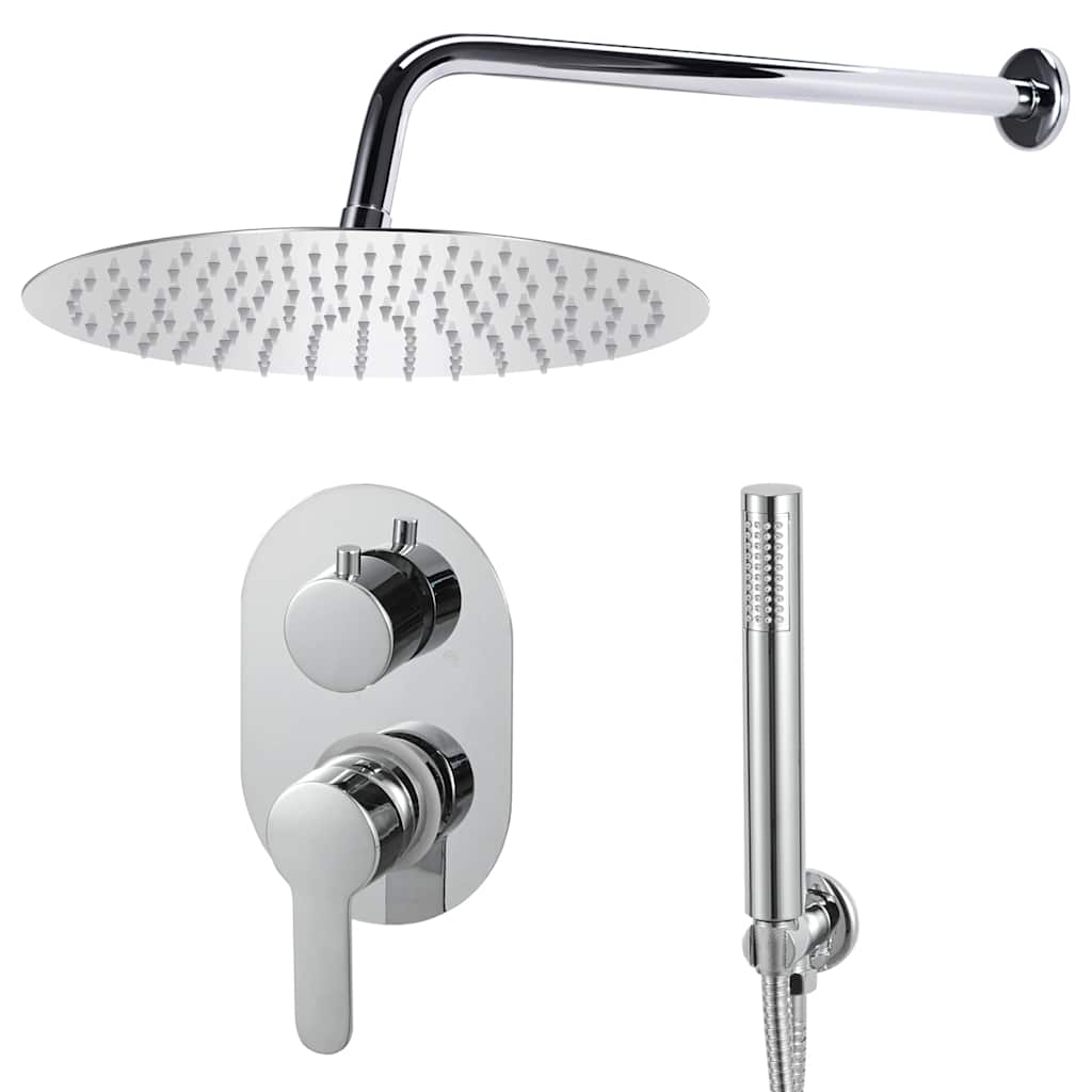 147723 vidaXL Shower System Stainless Steel 201 Silver
