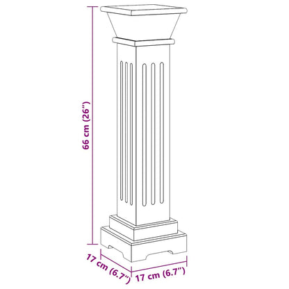 Classic Square Pillar Plant Stand Light Wood 17x17x66 cm MDF
