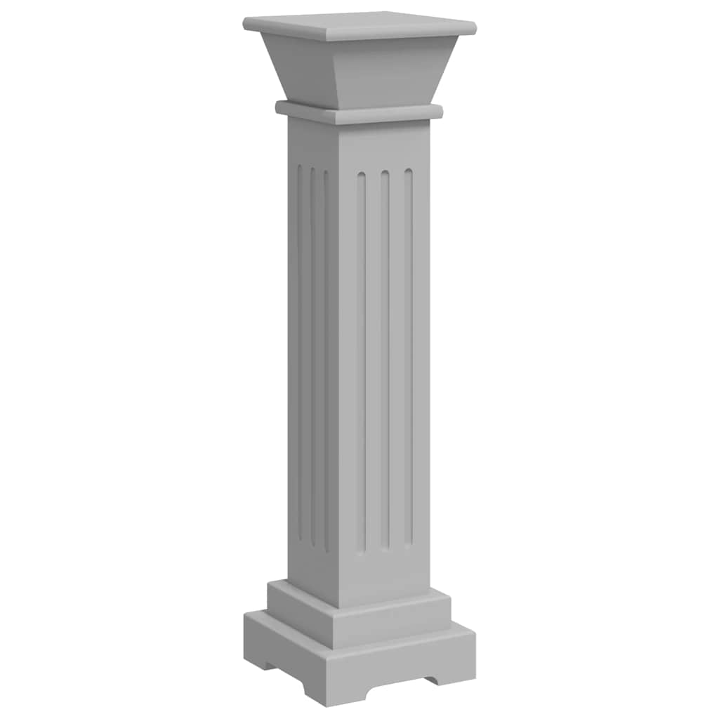Classic Square Pillar Plant Stand Grey 17x17x66 cm MDF