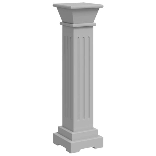 Classic Square Pillar Plant Stand Grey 17x17x66 cm MDF