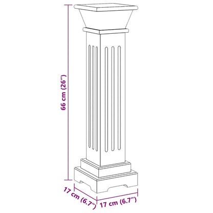 Classic Square Pillar Plant Stand Grey 17x17x66 cm MDF