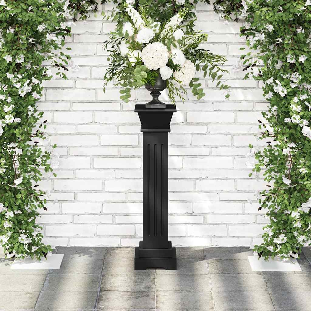 Classic Square Pillar Plant Stand Black 17x17x66 cm MDF
