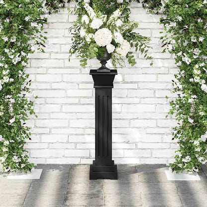 Classic Square Pillar Plant Stand Black 17x17x66 cm MDF