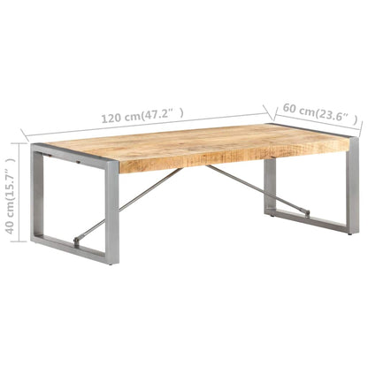 321538 vidaXL Coffee Table 120x60x40 cm Rough Mango Wood