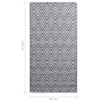 Outdoor Carpet ARAKIL White and Black 80x150 cm PP
