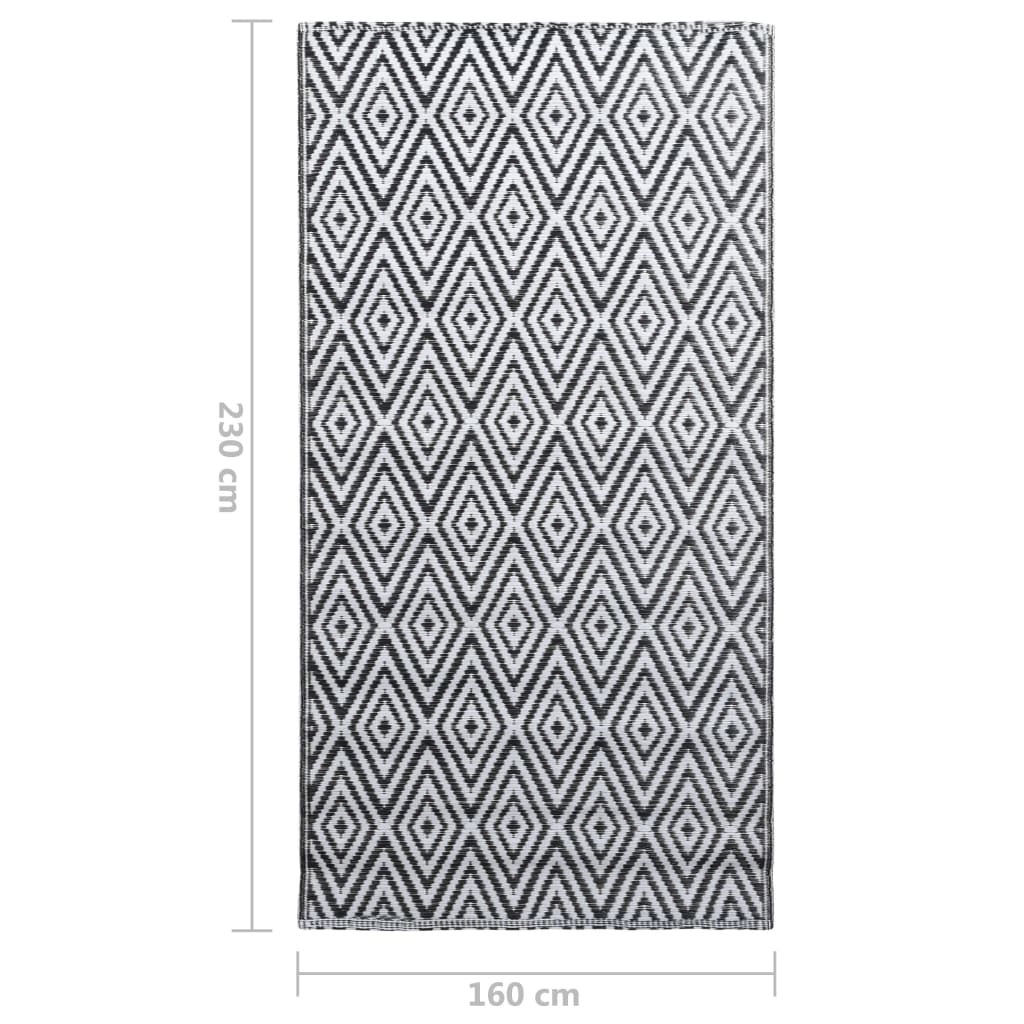 Outdoor Carpet ARAKIL White and Black 160x230 cm PP