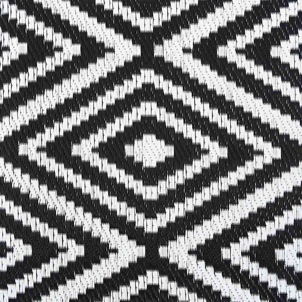 310431 vidaXL Outdoor Carpet ARAKIL White and Black 190x290 cm PP