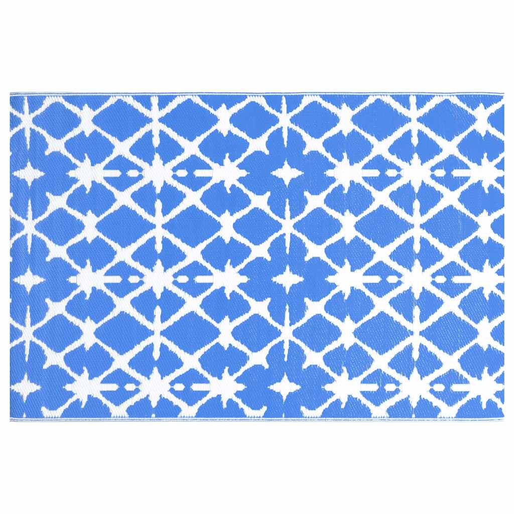Outdoor Carpet ARAKIL Blue and White 80x150 cm PP