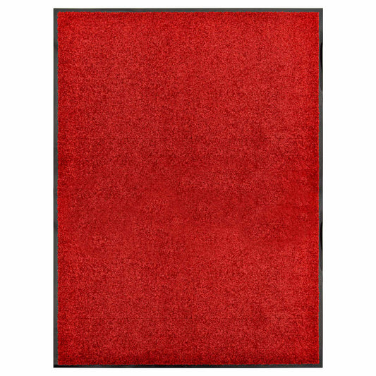 323424 vidaXL Doormat Washable Red 90x120 cm