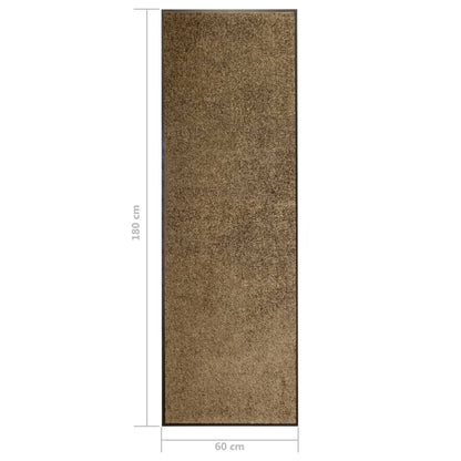 Doormat Washable Brown 60x180 cm