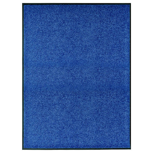 323442 vidaXL Doormat Washable Blue 90x120 cm