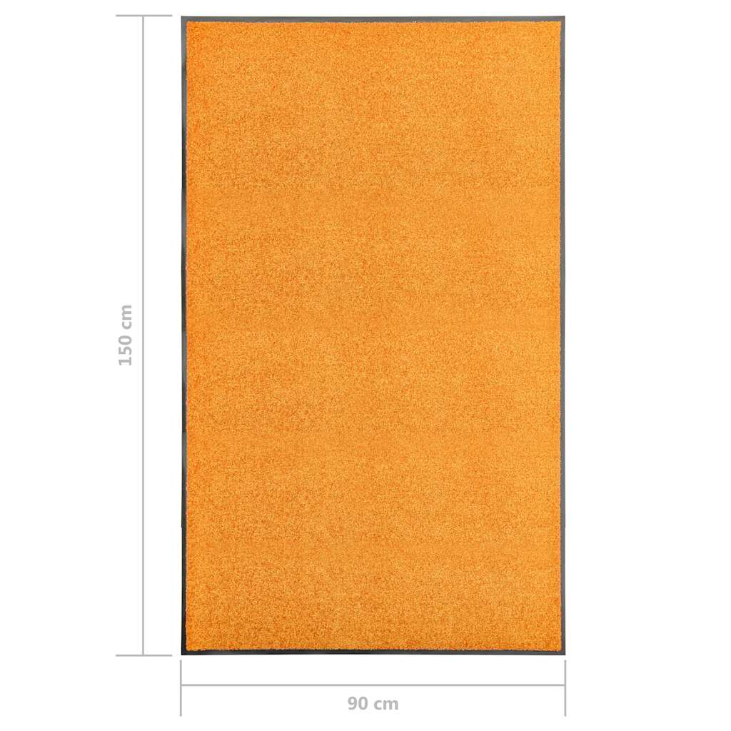 323455 vidaXL Doormat Washable Orange 90x150 cm