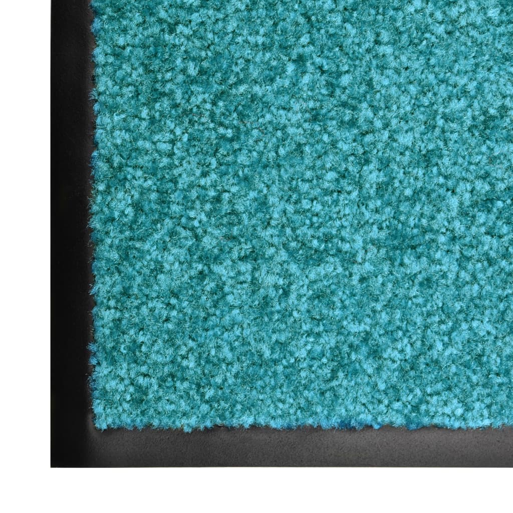 Doormat Washable Cyan 90x150 cm