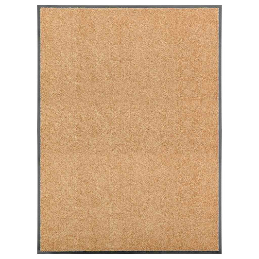 323466 vidaXL Doormat Washable Cream 90x120 cm