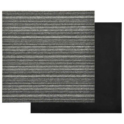 Carpet 20 pcs Striped Anthracite 50 x 50 cm 100% Polypropylene