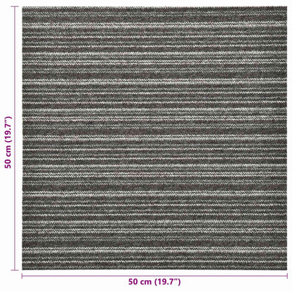 Carpet 20 pcs Striped Anthracite 50 x 50 cm 100% Polypropylene