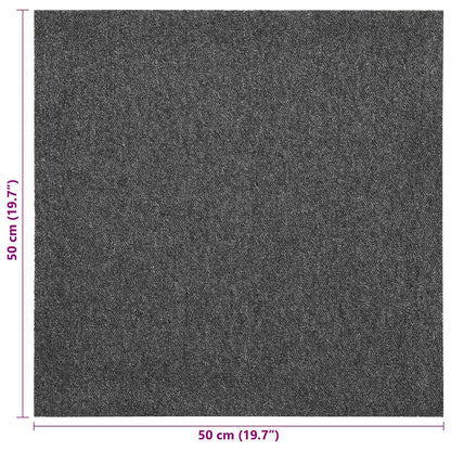 Carpet 20 pcs Anthracite 50 x 50 cm 100% Polypropylene
