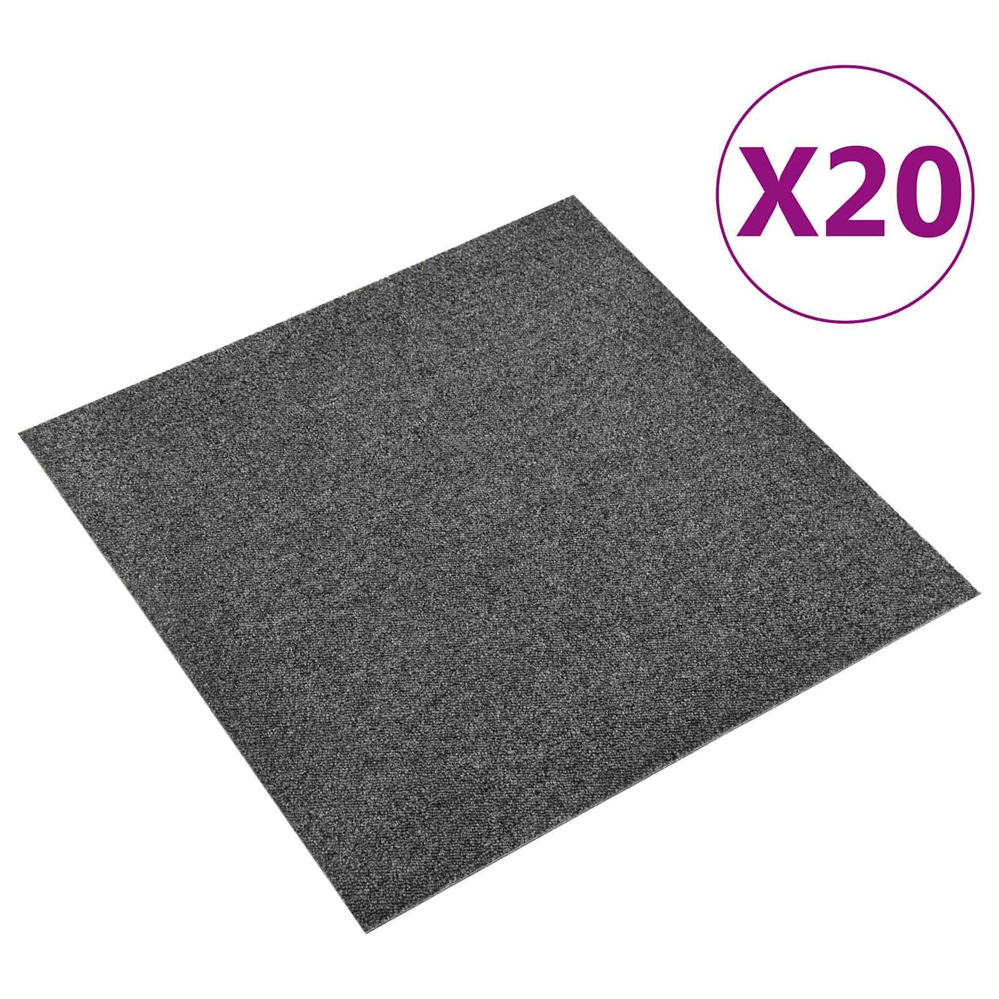 Carpet 20 pcs Anthracite 50 x 50 cm 100% Polypropylene
