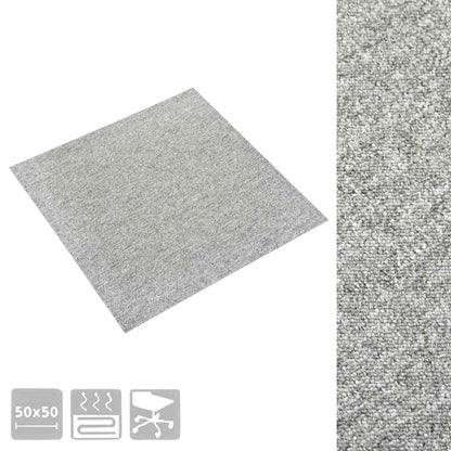 Carpet 20 pcs Light Grey 50 x 50 cm 100% Polypropylene