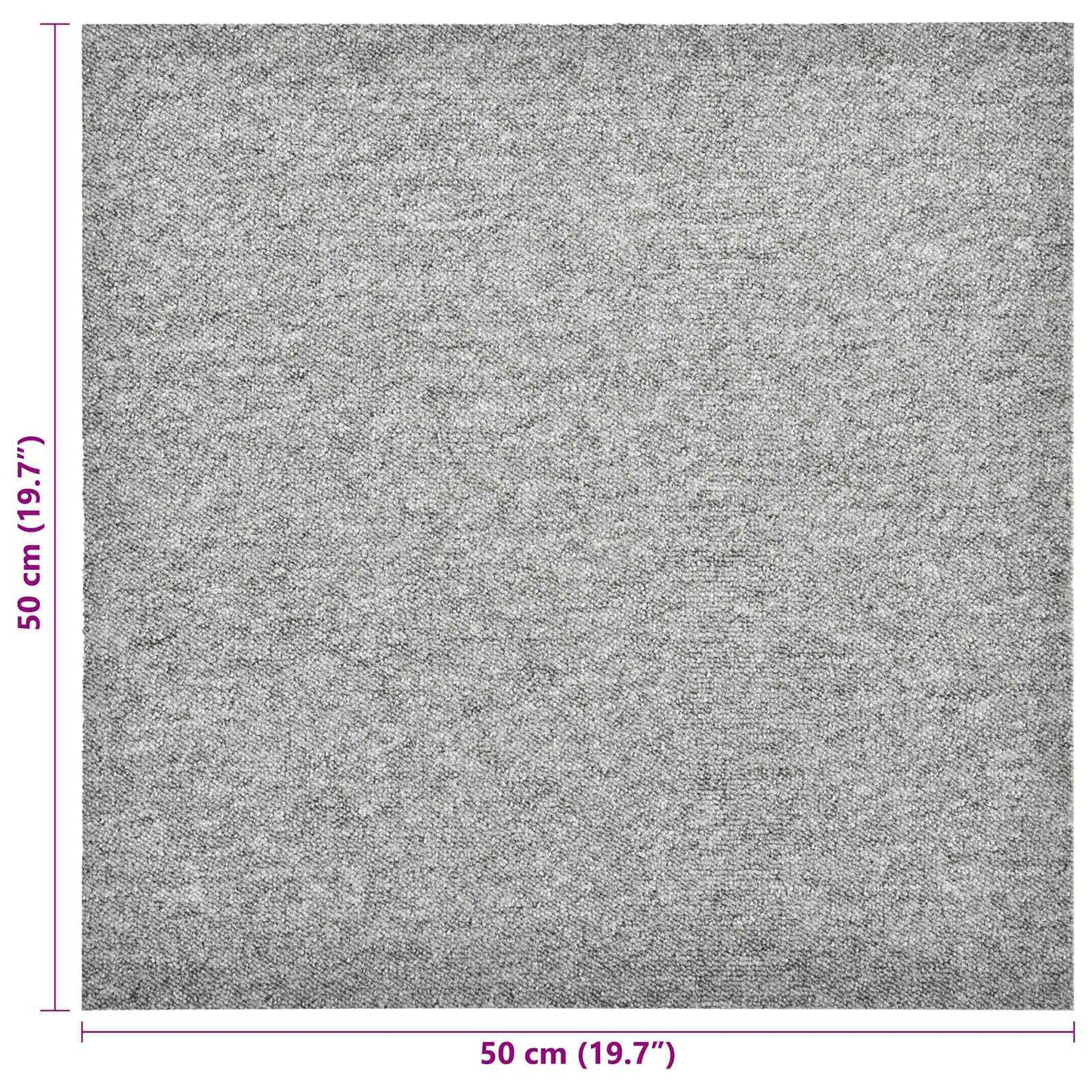 Carpet 20 pcs Light Grey 50 x 50 cm 100% Polypropylene