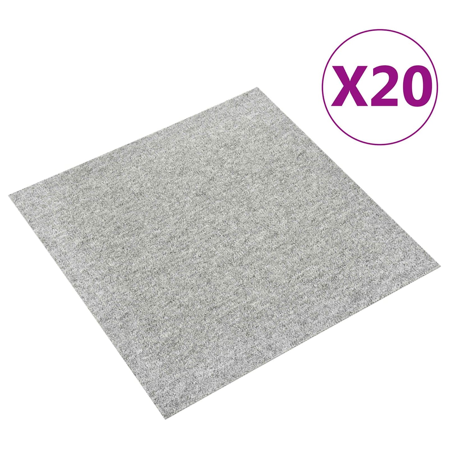 Carpet 20 pcs Light Grey 50 x 50 cm 100% Polypropylene