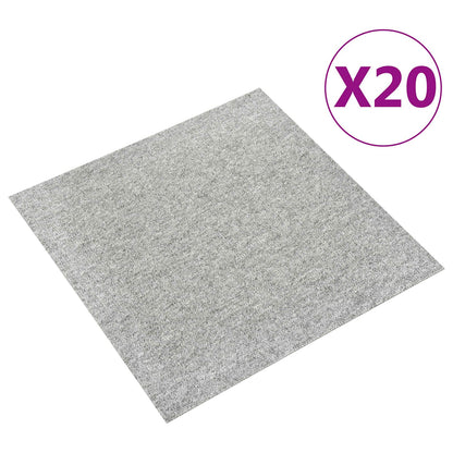 Carpet 20 pcs Light Grey 50 x 50 cm 100% Polypropylene