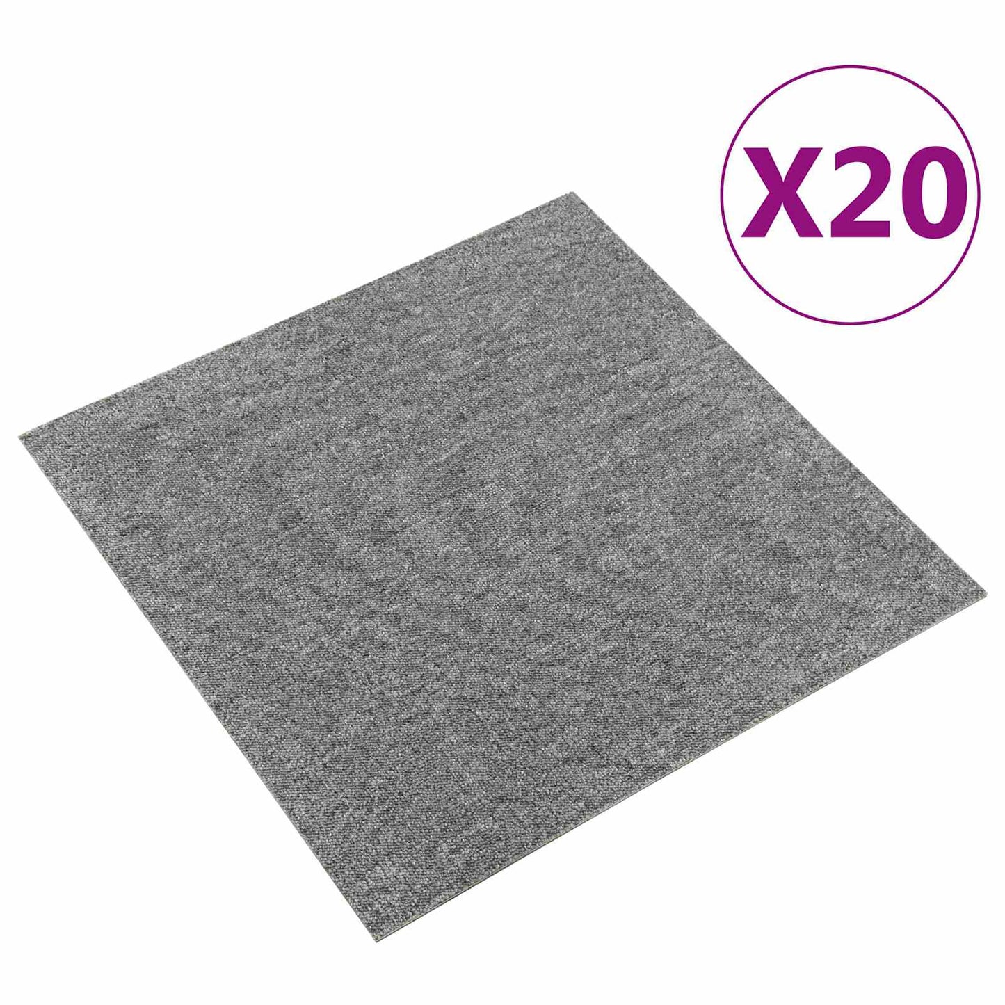 Carpet 20 pcs Grey 50 x 50 cm 100% Polypropylene