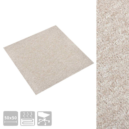 Carpet 20 pcs Light Beige 50 x 50 cm 100% Polypropylene