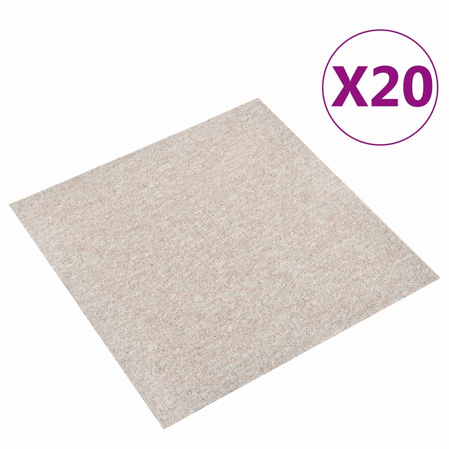 Carpet 20 pcs Light Beige 50 x 50 cm 100% Polypropylene