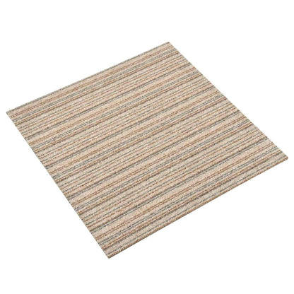 Carpet 20 pcs Striped Beige 50 x 50 cm 100% Polypropylene