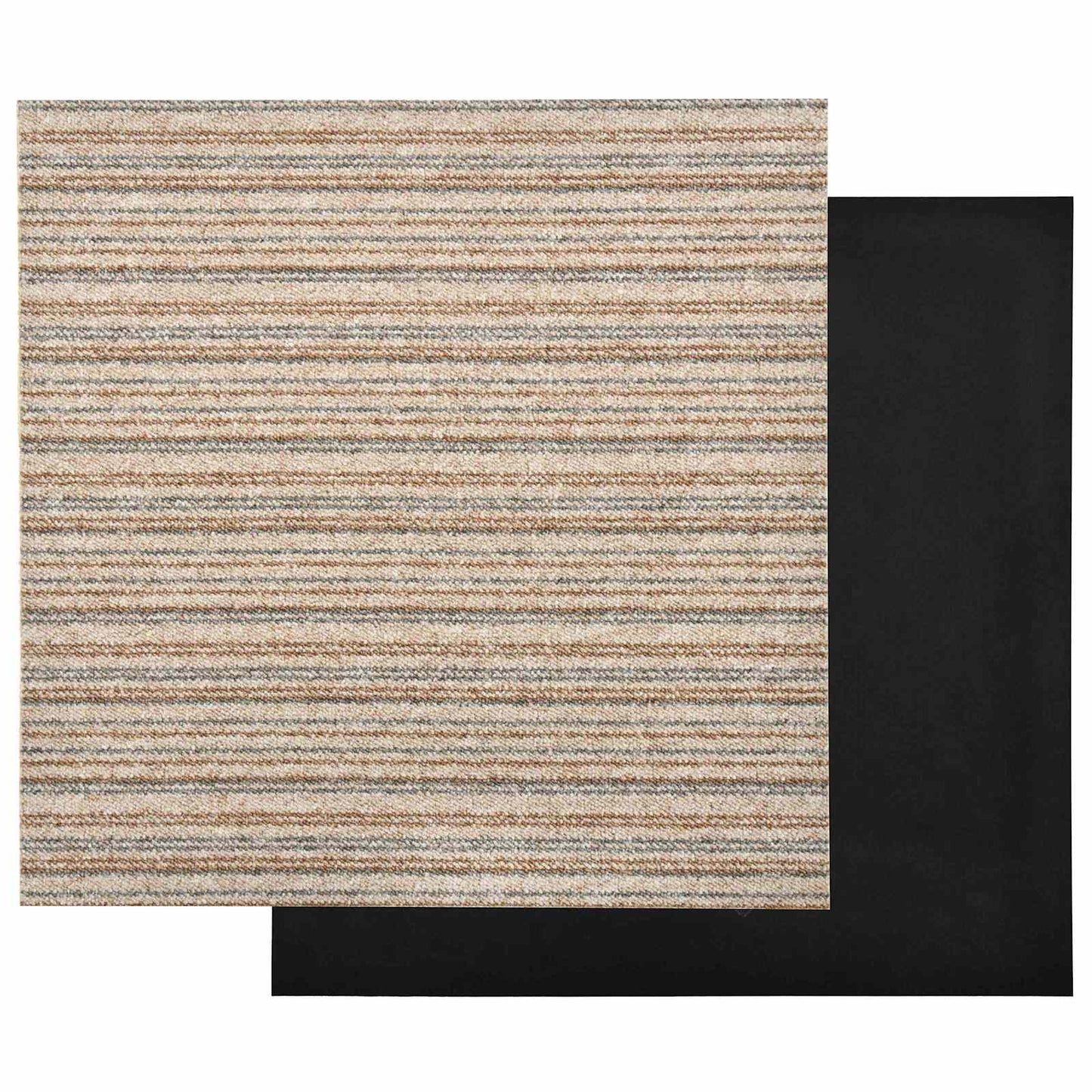 Carpet 20 pcs Striped Beige 50 x 50 cm 100% Polypropylene