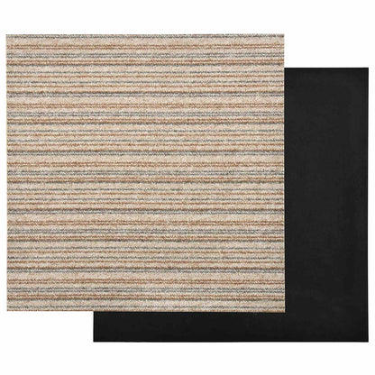 Carpet 20 pcs Striped Beige 50 x 50 cm 100% Polypropylene