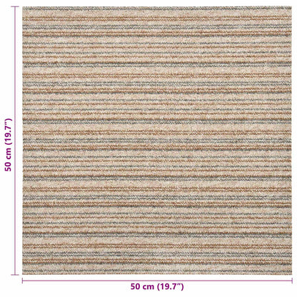 Carpet 20 pcs Striped Beige 50 x 50 cm 100% Polypropylene