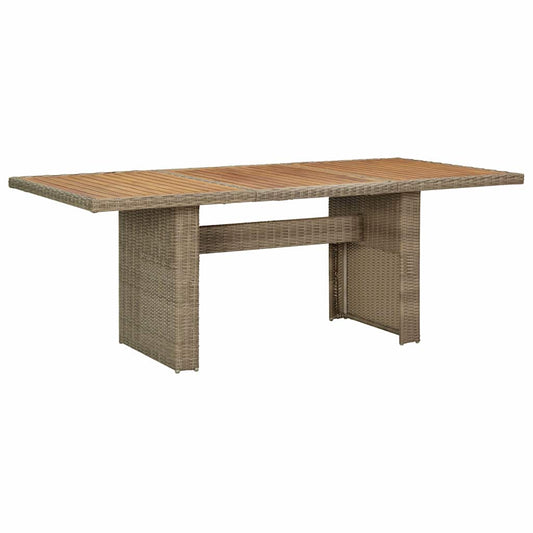 310143 vidaXL Garden Dining Table Brown 200x100x74 cm Poly Rattan