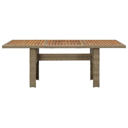 310143 vidaXL Garden Dining Table Brown 200x100x74 cm Poly Rattan