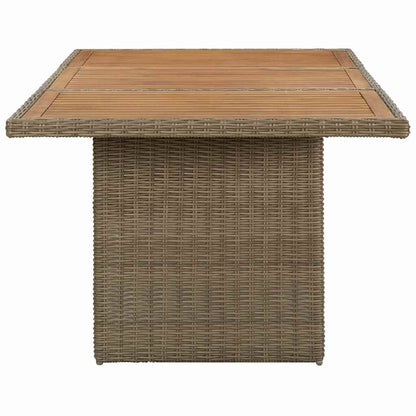 310143 vidaXL Garden Dining Table Brown 200x100x74 cm Poly Rattan