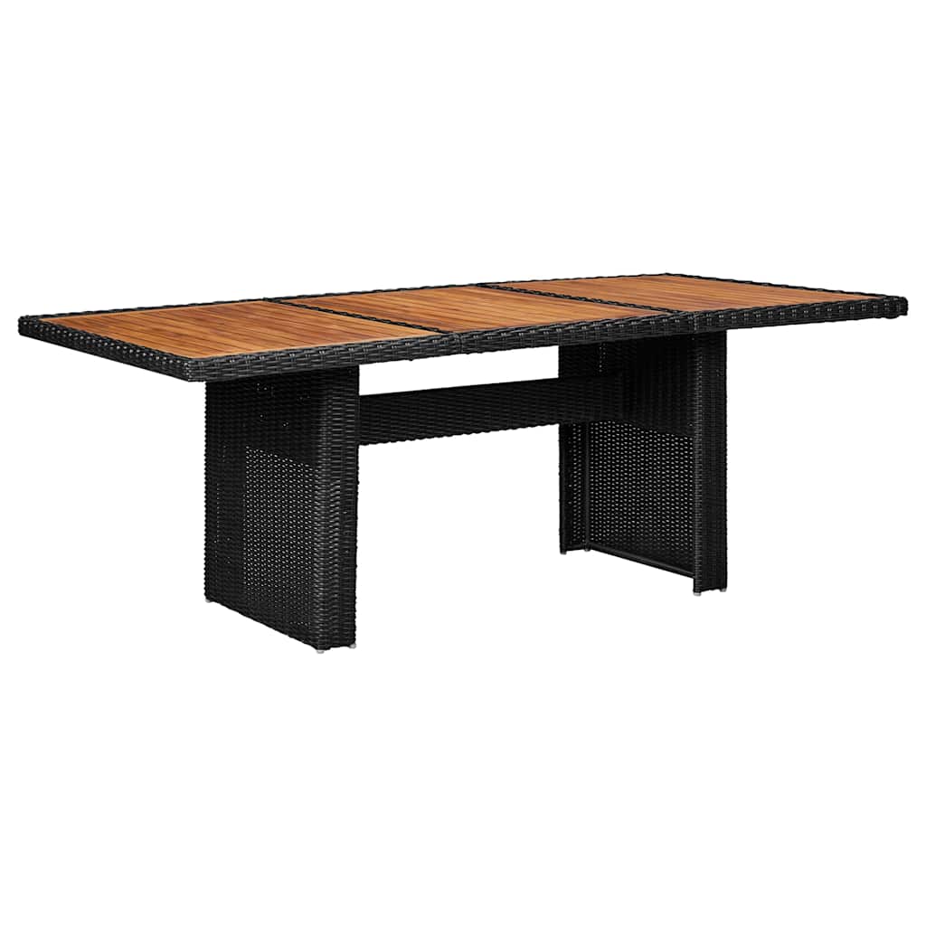 310144 vidaXL Garden Dining Table Black 200x100x74 cm Poly Rattan
