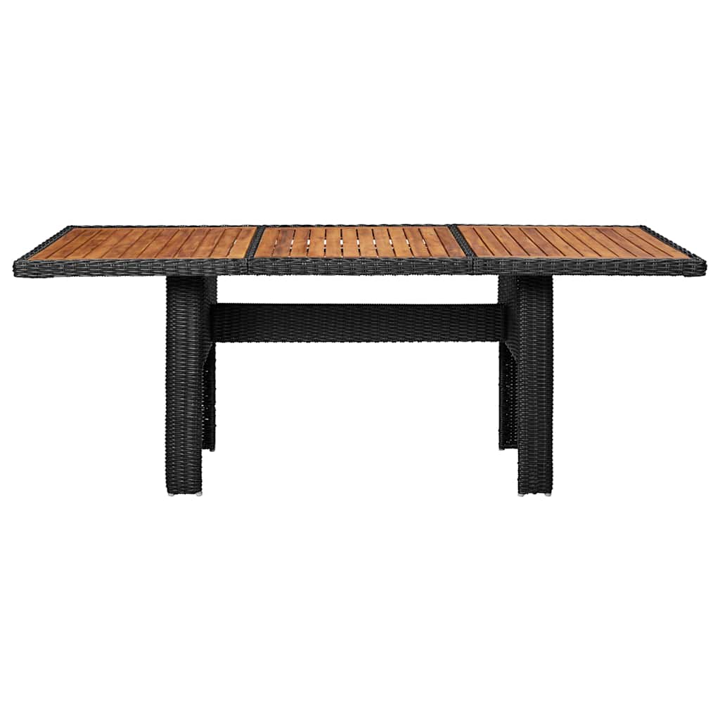 310144 vidaXL Garden Dining Table Black 200x100x74 cm Poly Rattan