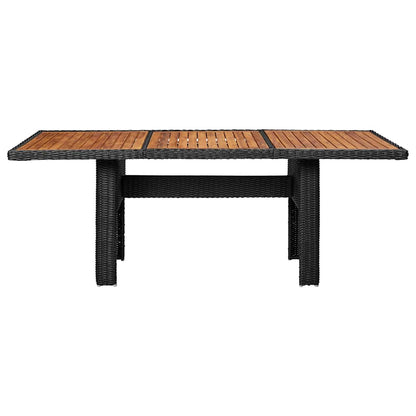 310144 vidaXL Garden Dining Table Black 200x100x74 cm Poly Rattan