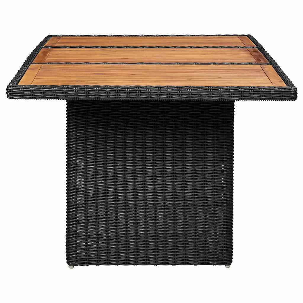 310144 vidaXL Garden Dining Table Black 200x100x74 cm Poly Rattan