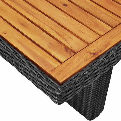 310144 vidaXL Garden Dining Table Black 200x100x74 cm Poly Rattan