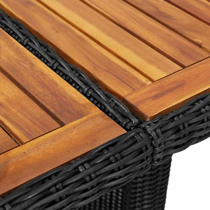310144 vidaXL Garden Dining Table Black 200x100x74 cm Poly Rattan