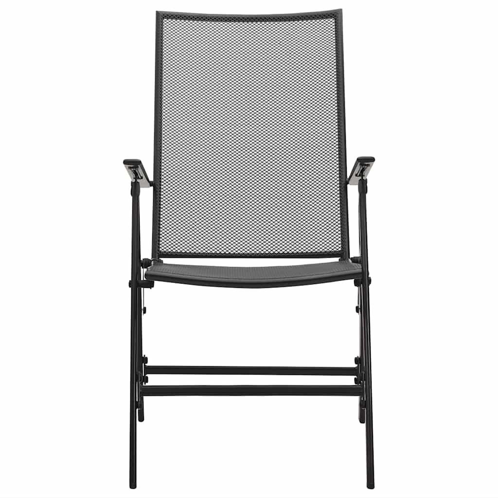 Folding Mesh Chairs 4 pcs Steel Anthracite